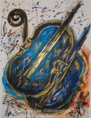 BassDuet 2003, Mixed on Watercolor, 36x24