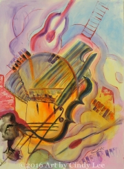 Smooth Jazz 2002 Acrylic on Watercolor 36x24_1200(C)